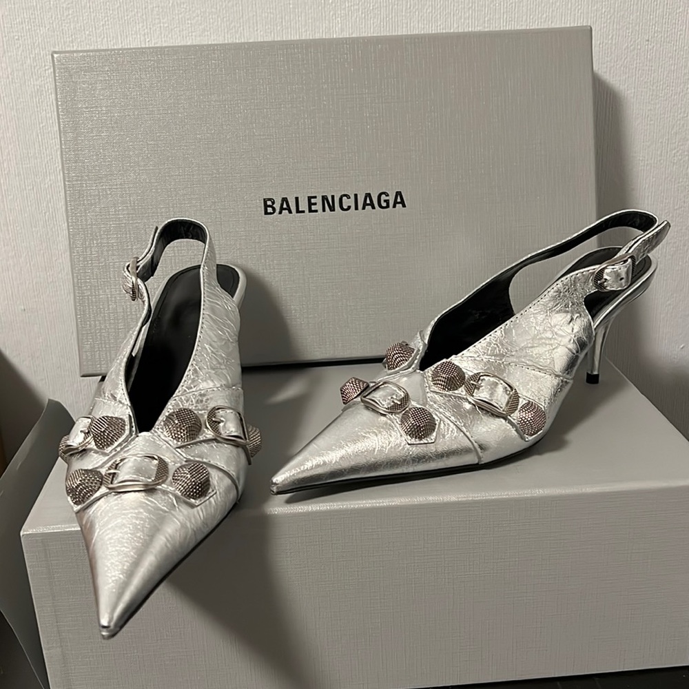 Balenciaga Women's Cagole Slingback Pumps.